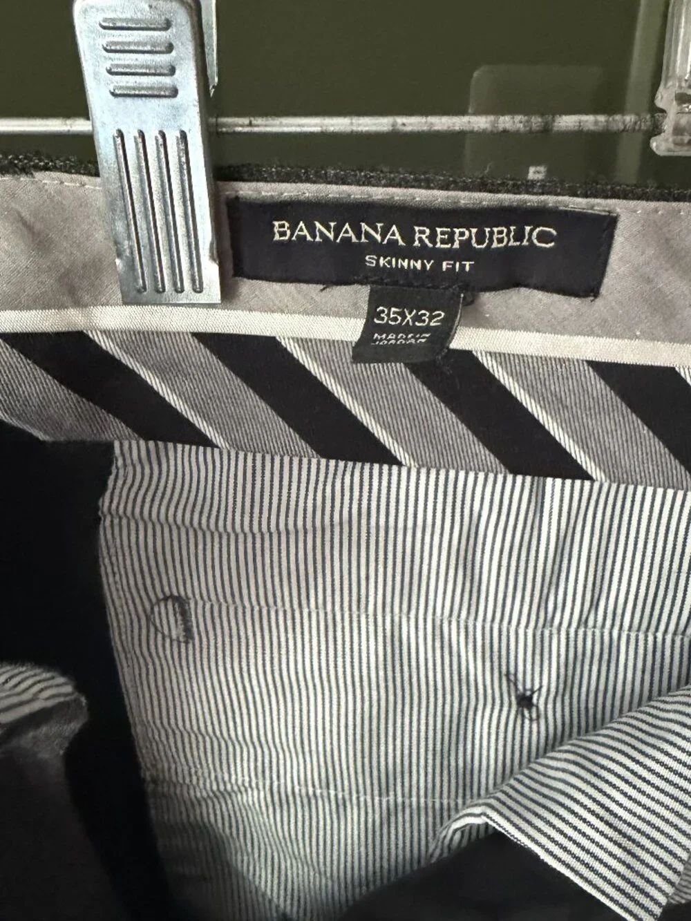 Banana Republic Skinny Fit Dress Pants — Charcoal, 35x32